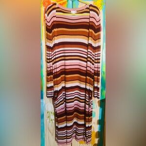 Kohl’s- “So” -Striped Knit Sweater in Pink and Brown -ankle length